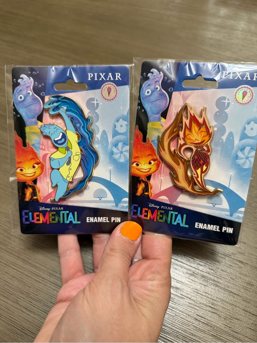 Disney Pink A La Mode PALM Pixar Elemental Ember And Wade 2 Pin Set